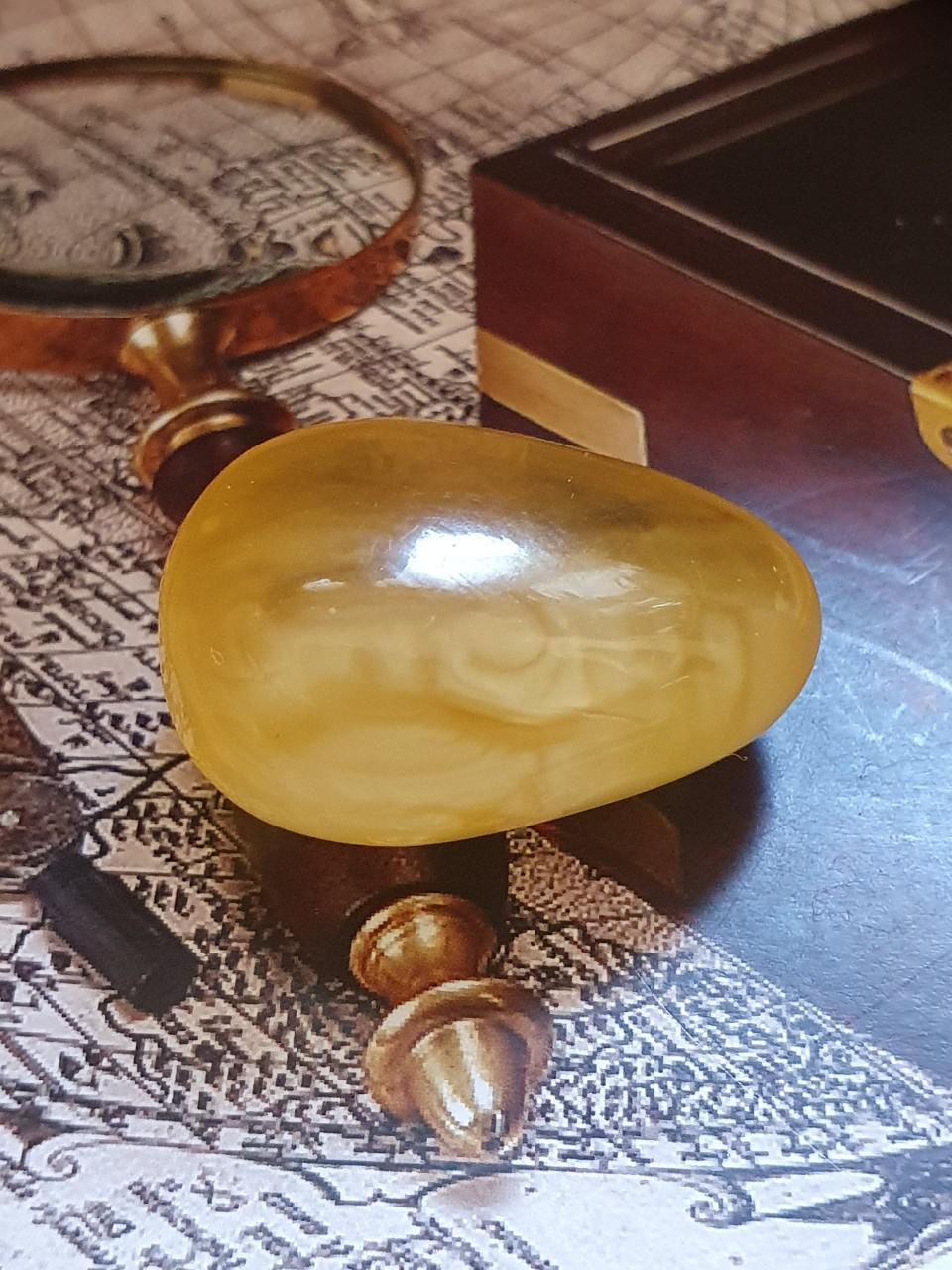 Nhẫn hổ phách Nga - mặt vàng bơ tinh khiết tự nhiên 100% bảo hành trọn đời