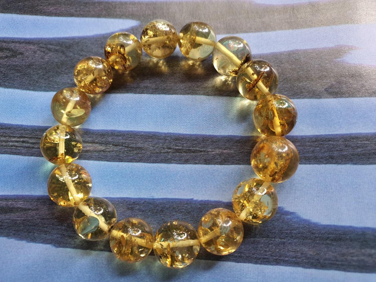Vòng hổ phách Nga Baltic VHP230321-12 12ly 15,9g size 16,5
