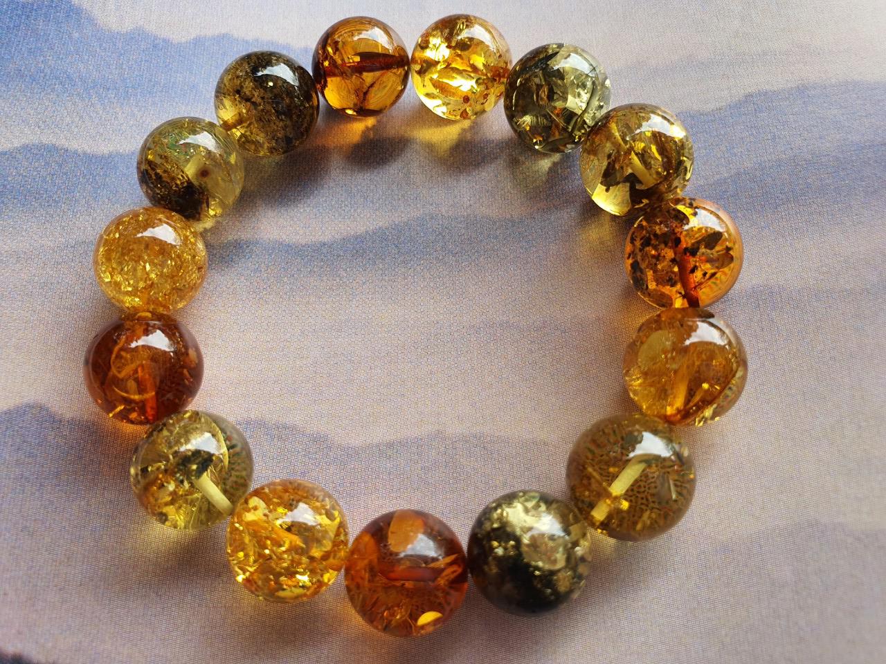 Vòng hổ phách Nga Baltic VHPMS126-01 14ly 23,7g size 17,5