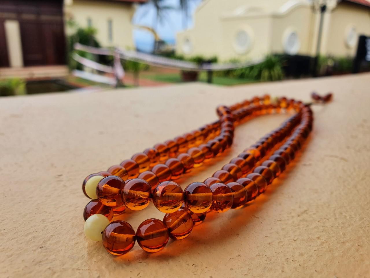 Vòng Hổ Phách 108 hạt - 8ly