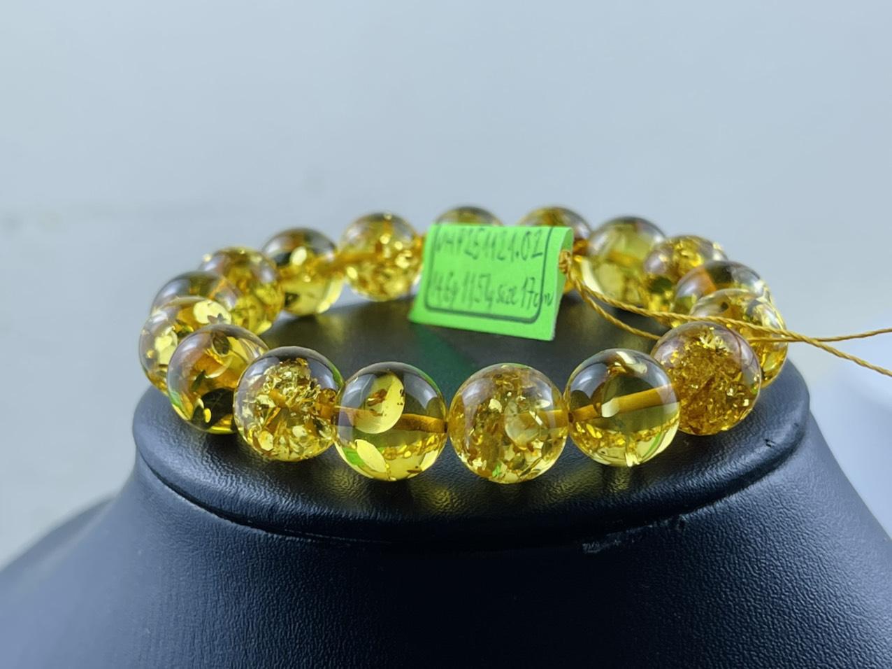 Vòng tay hổ phách VHP251121-02 14,6g 11,5 ly size 17 cm