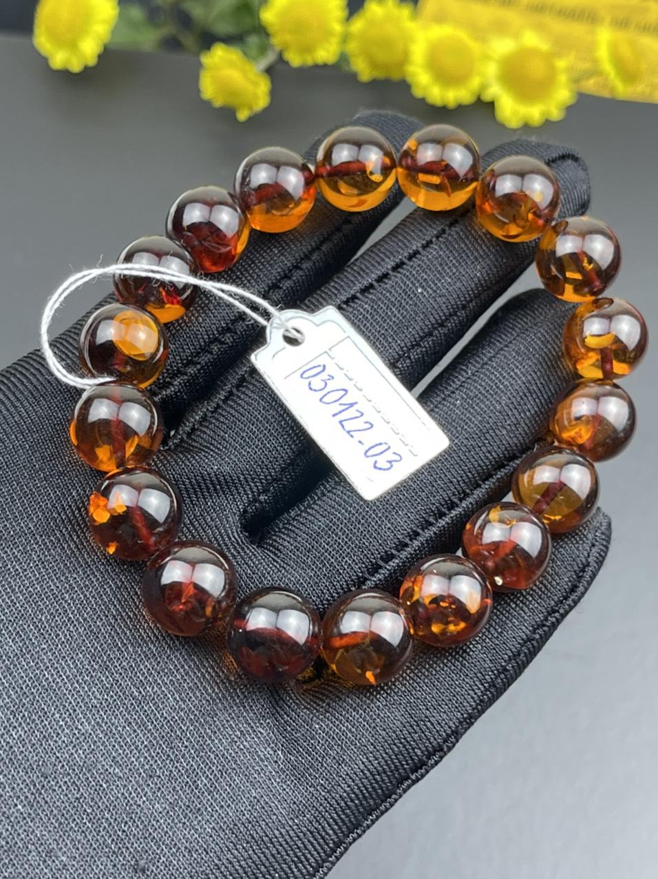 Vòng Hổ Phách Nga tự nhiên VHP030122-03 13,5g 11 ly size 16,3 cm