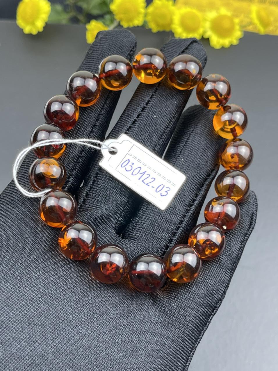 Vòng Hổ Phách Nga tự nhiên VHP030122-03 13,5g 11 ly size 16,3 cm