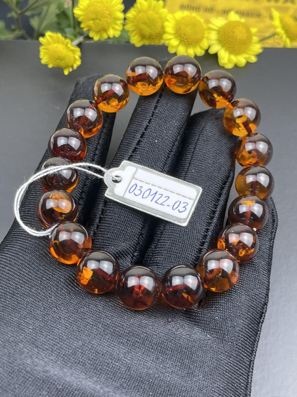 Vòng Hổ Phách Nga tự nhiên VHP030122-03 13,5g 11 ly size 16,3 cm
