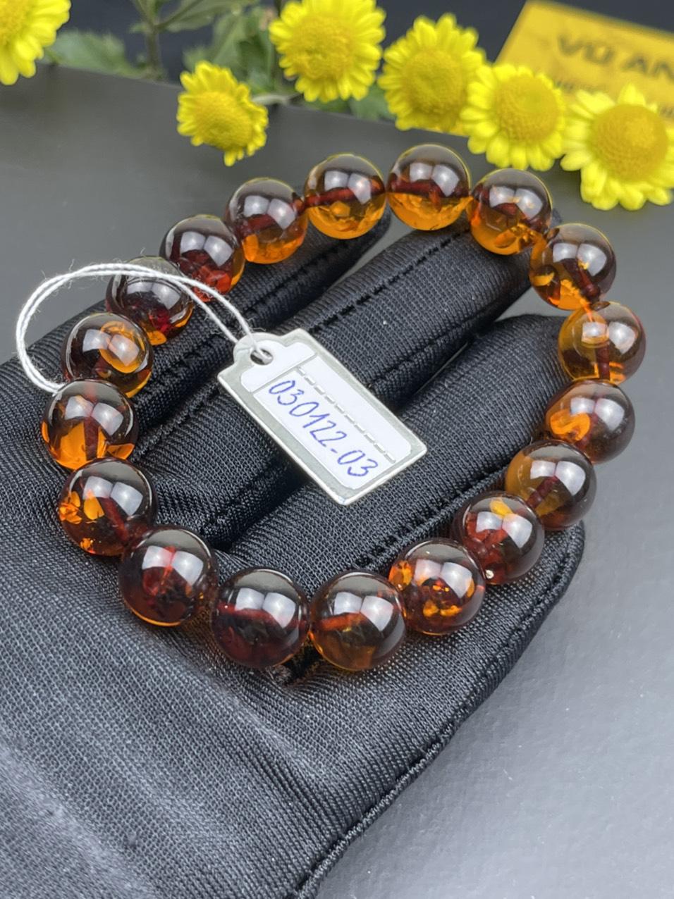 Vòng Hổ Phách Nga tự nhiên VHP030122-03 13,5g 11 ly size 16,3 cm