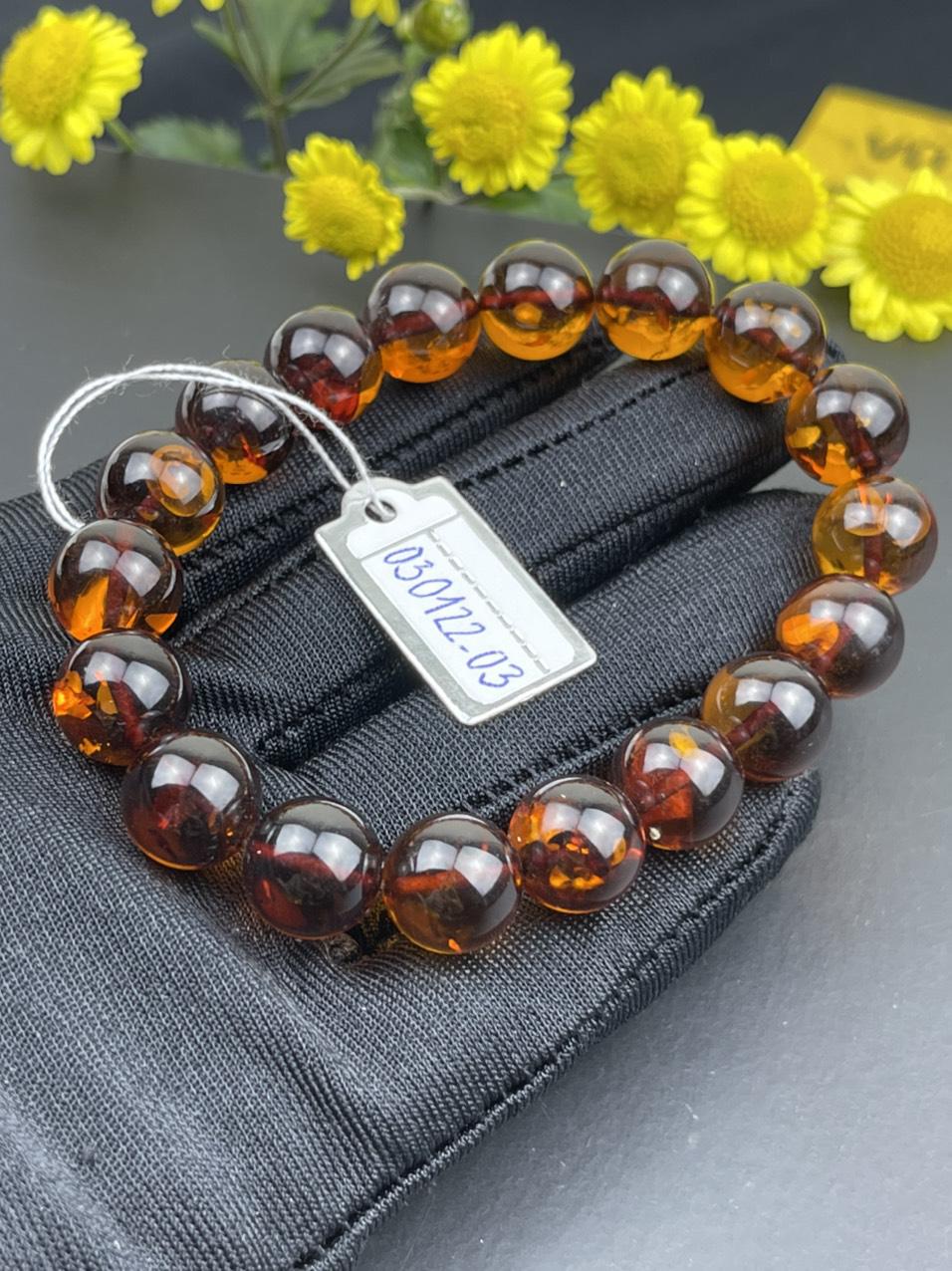 Vòng Hổ Phách Nga tự nhiên VHP030122-03 13,5g 11 ly size 16,3 cm