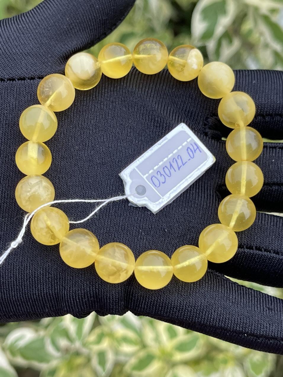 Vòng hổ phách Nga vàng bơ VHP030122-04 10g 10 ly size 15,4 cm
