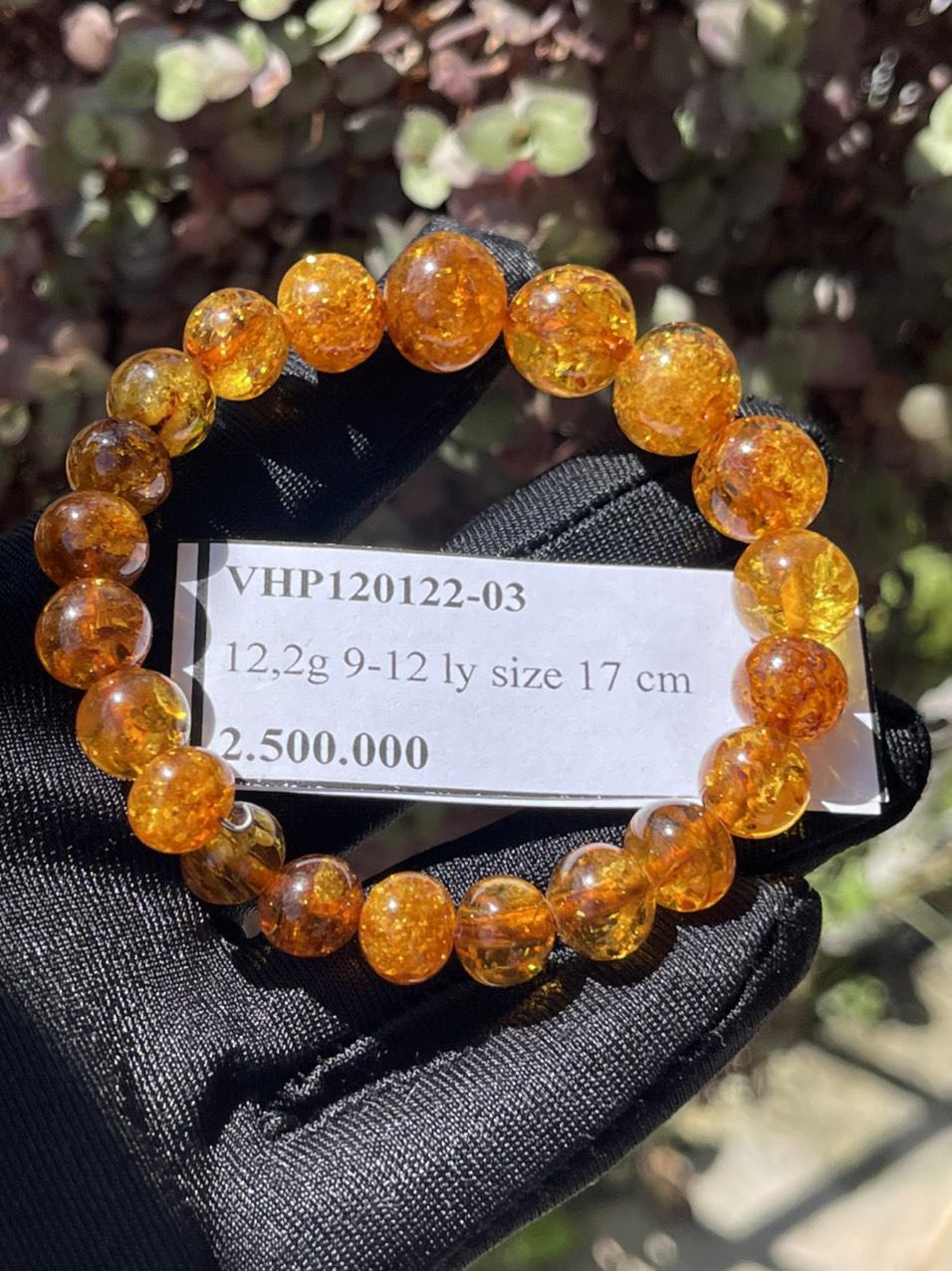 Vòng Hổ Phách Nga đeo tay vàng cam VHP120122-03