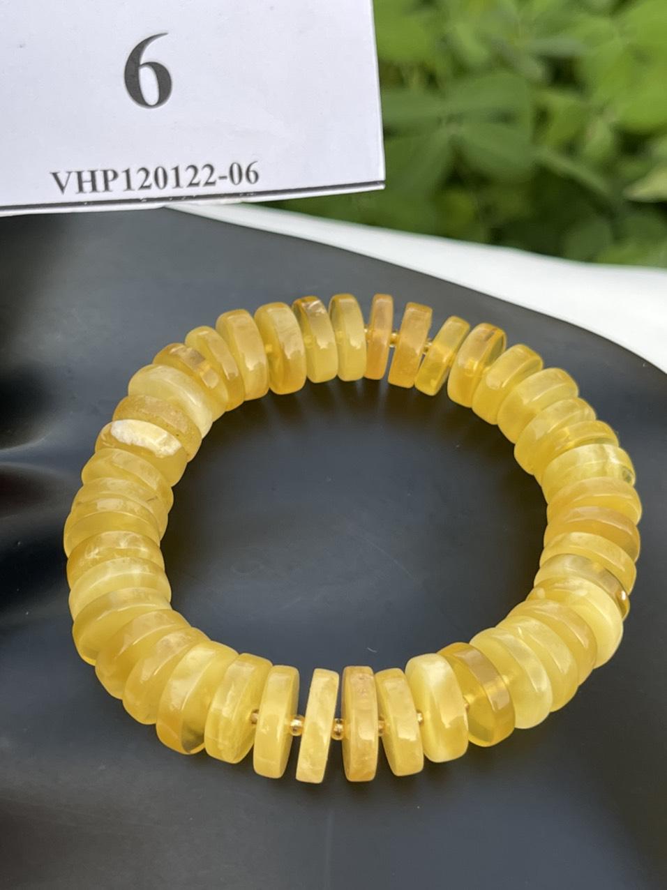 Vòng Hổ Phách hạt đồng điếu VHP120122-06