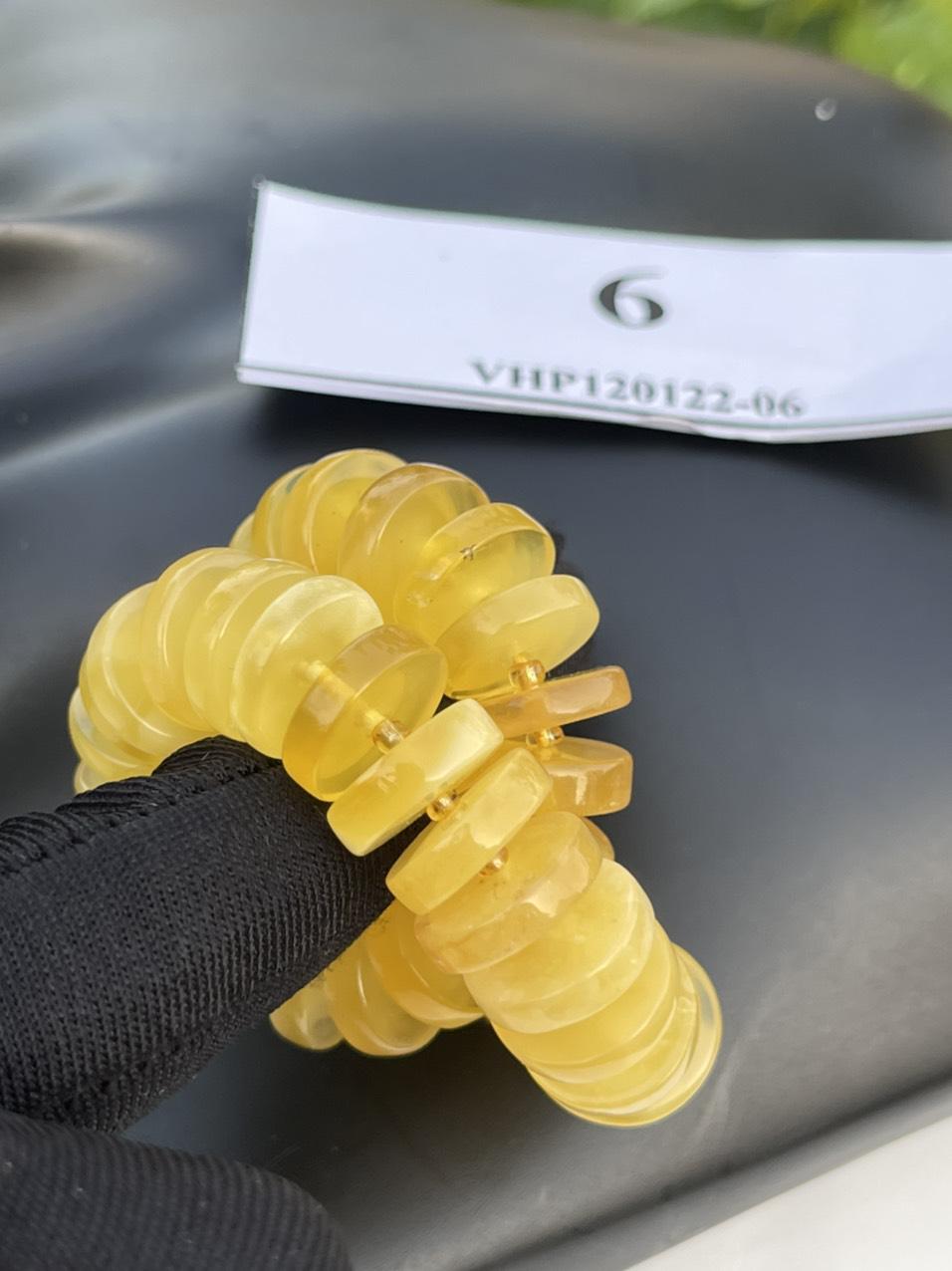Vòng Hổ Phách hạt đồng điếu VHP120122-06