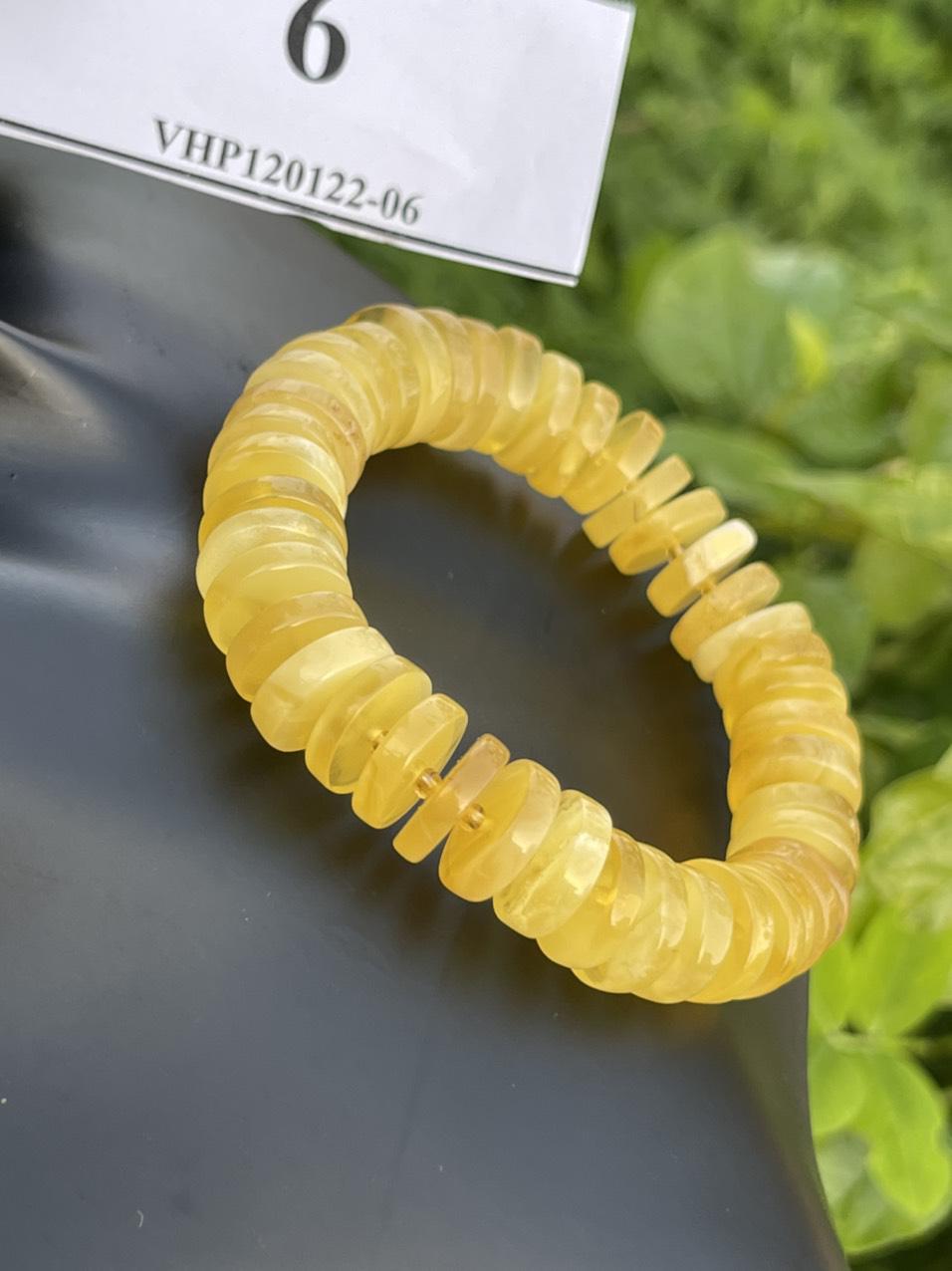 Vòng Hổ Phách hạt đồng điếu VHP120122-06