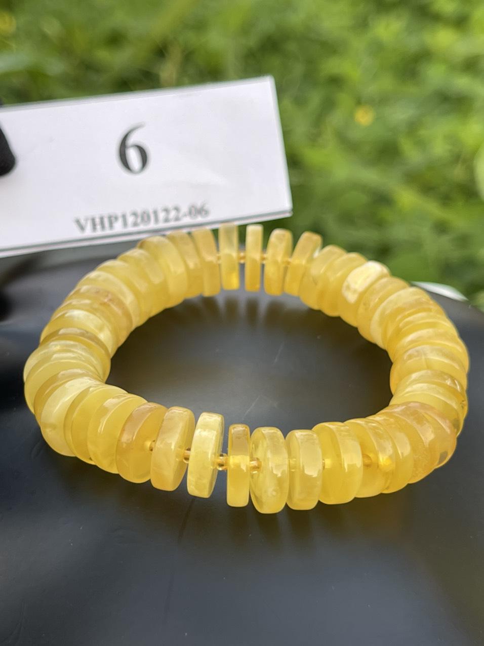 Vòng Hổ Phách hạt đồng điếu VHP120122-06