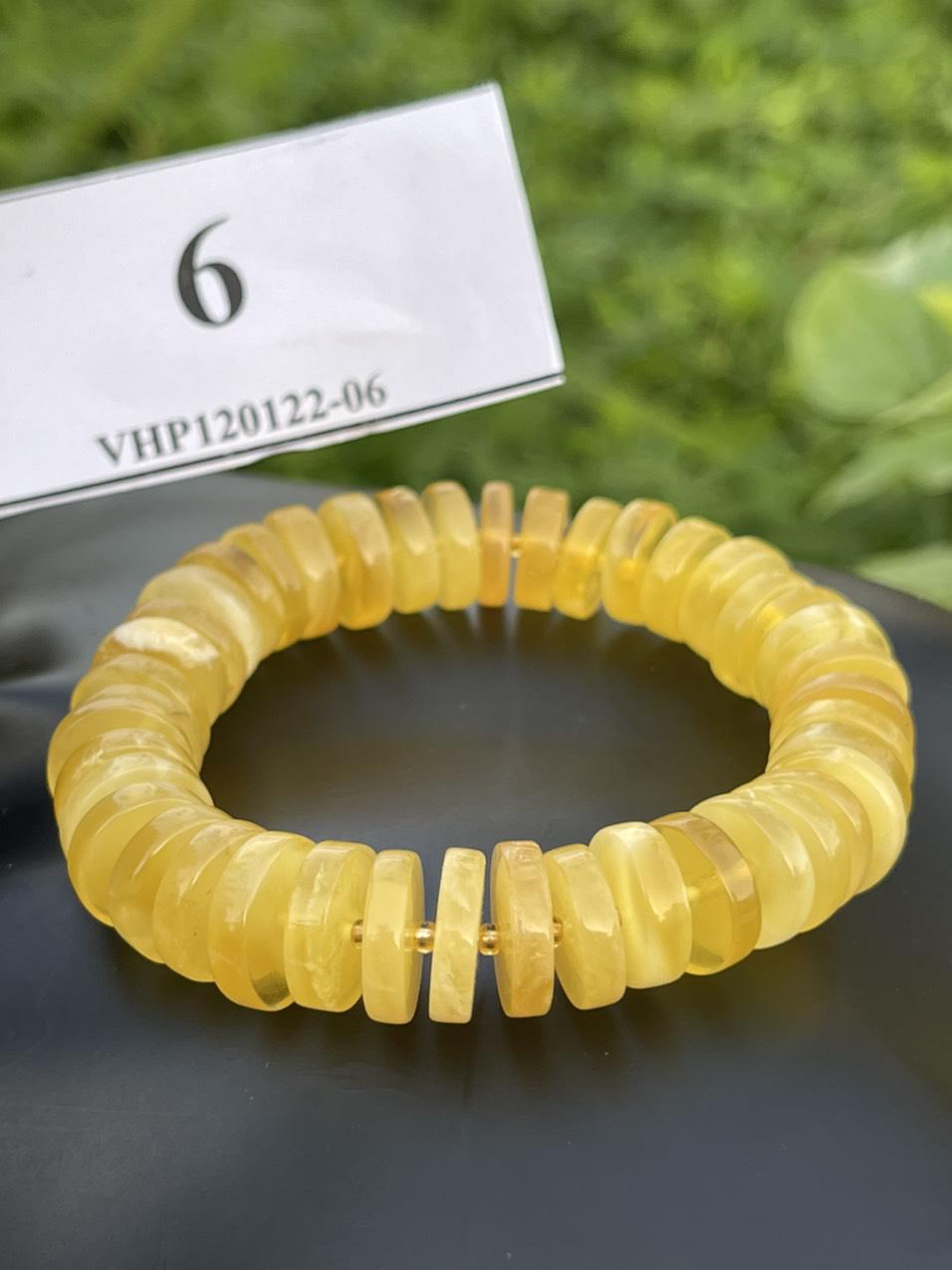 Vòng Hổ Phách hạt đồng điếu VHP120122-06