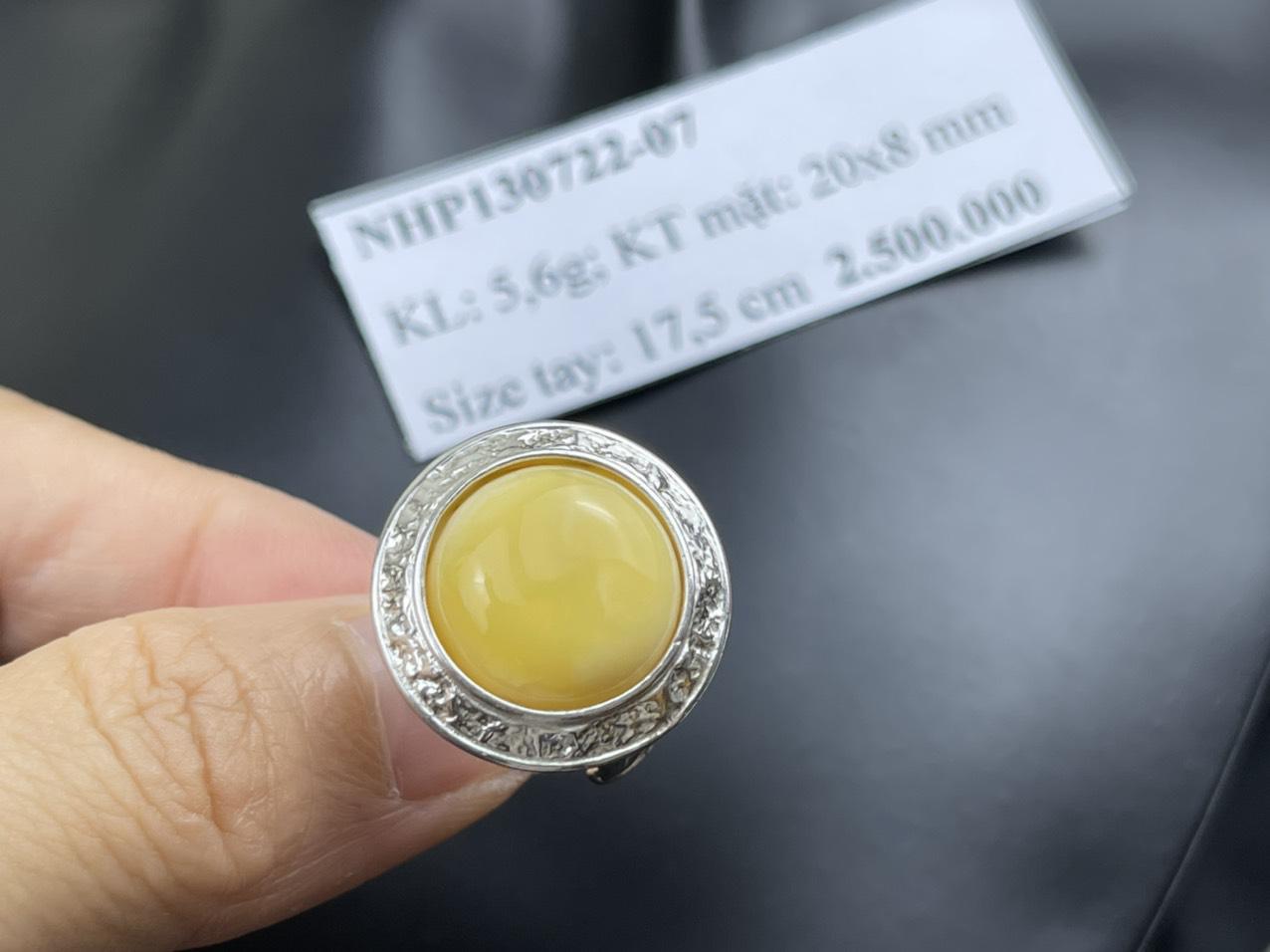 Nhẫn đá hổ phách NHP130722-07