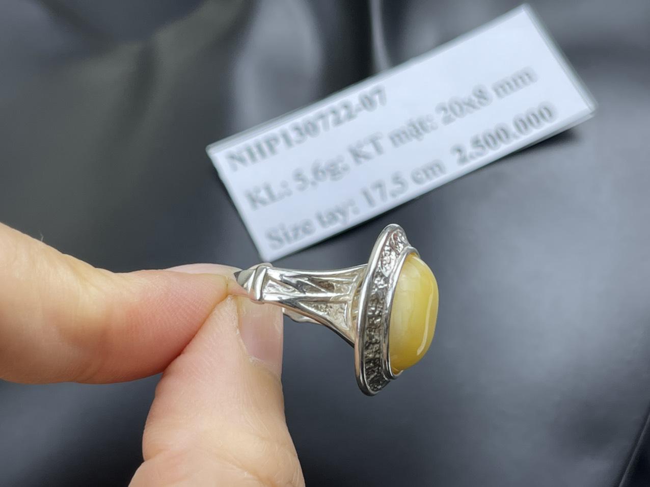 Nhẫn đá hổ phách NHP130722-07