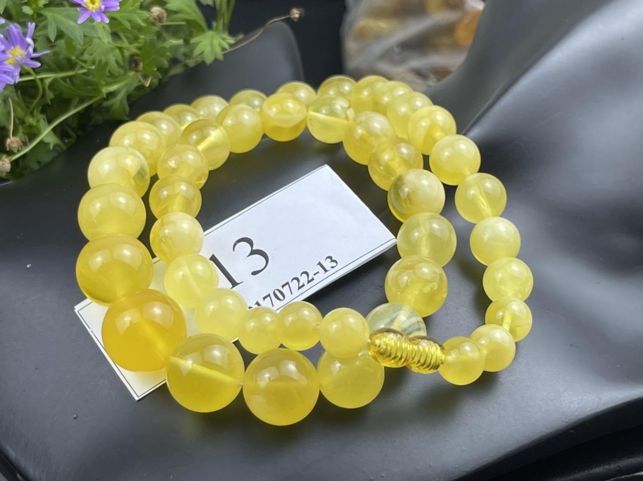 Dây chuyền hổ phách màu vàng cực xinh VCHP170722-13
