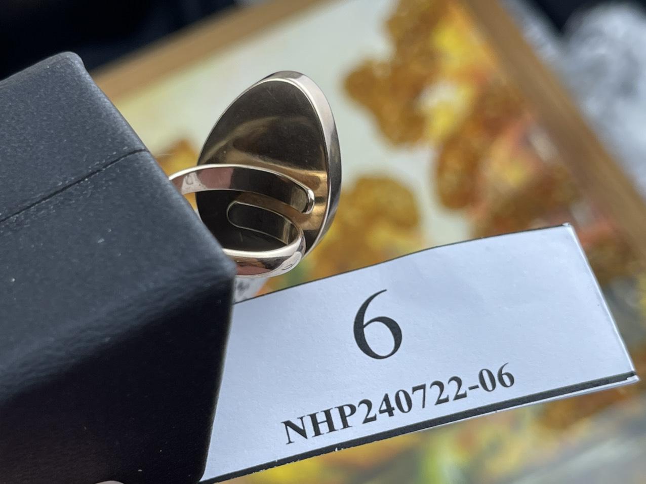 Nhẫn hổ phách Nga tự nhiên màu vàng cam đẹp NHP240722-06