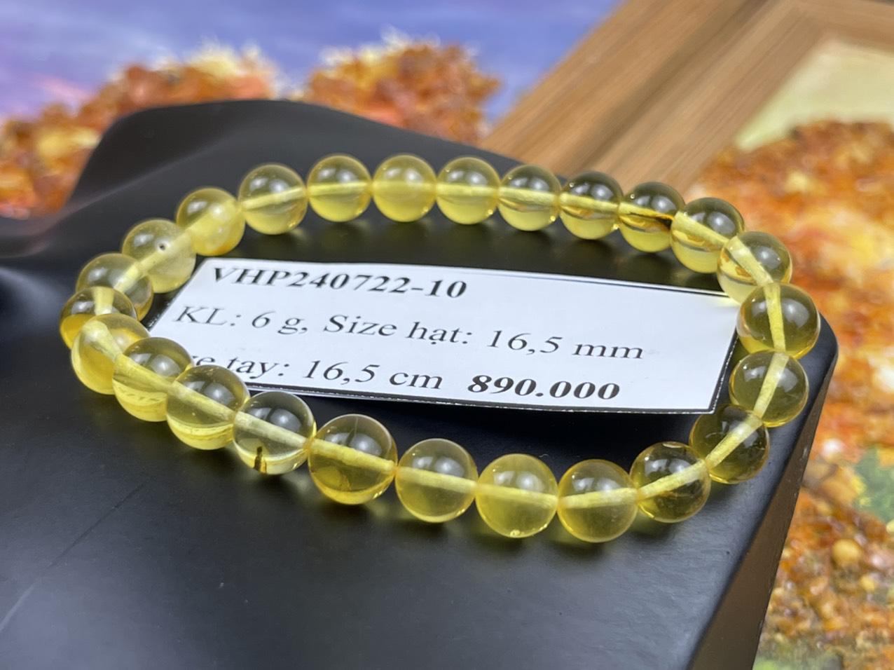 Vòng tay hổ phách vàng size nhỏ VHP240722-10