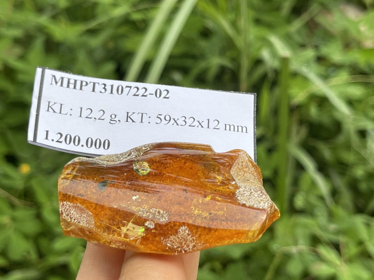Đá hổ phách vàng ánh cam siêu phẩm MHPT310722-02