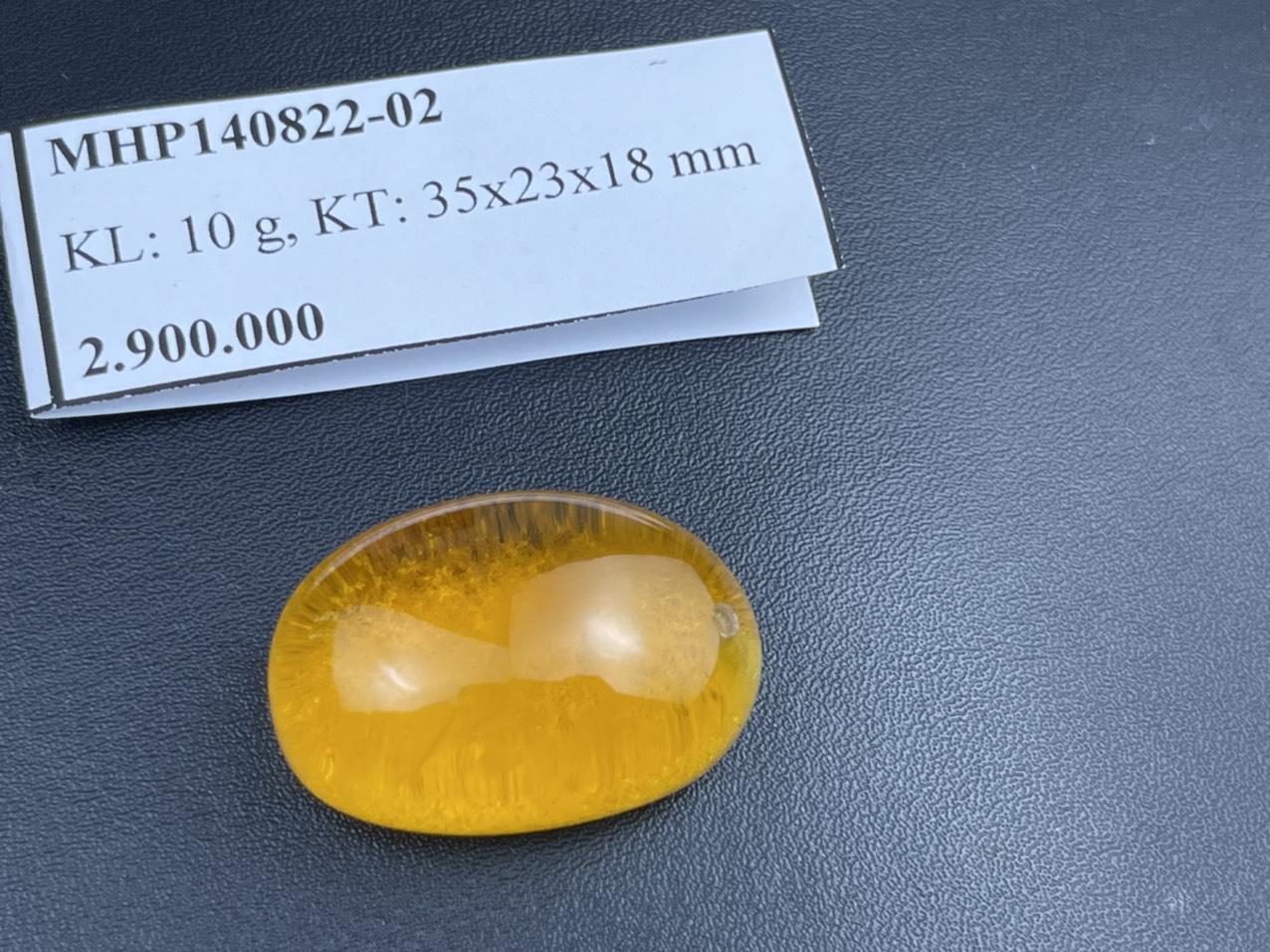Mặt dây chuyền hổ phách nga màu vàng cam MHP140822-02