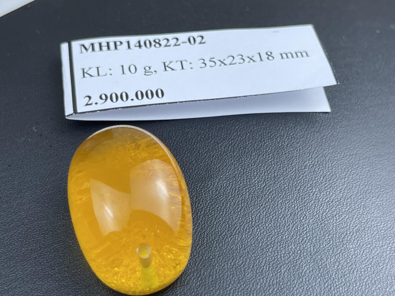 Mặt dây chuyền hổ phách nga màu vàng cam MHP140822-02