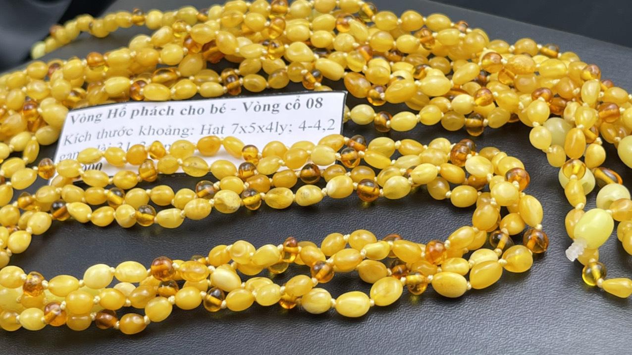 Vòng Hổ phách cho bé - Vòng cổ 08