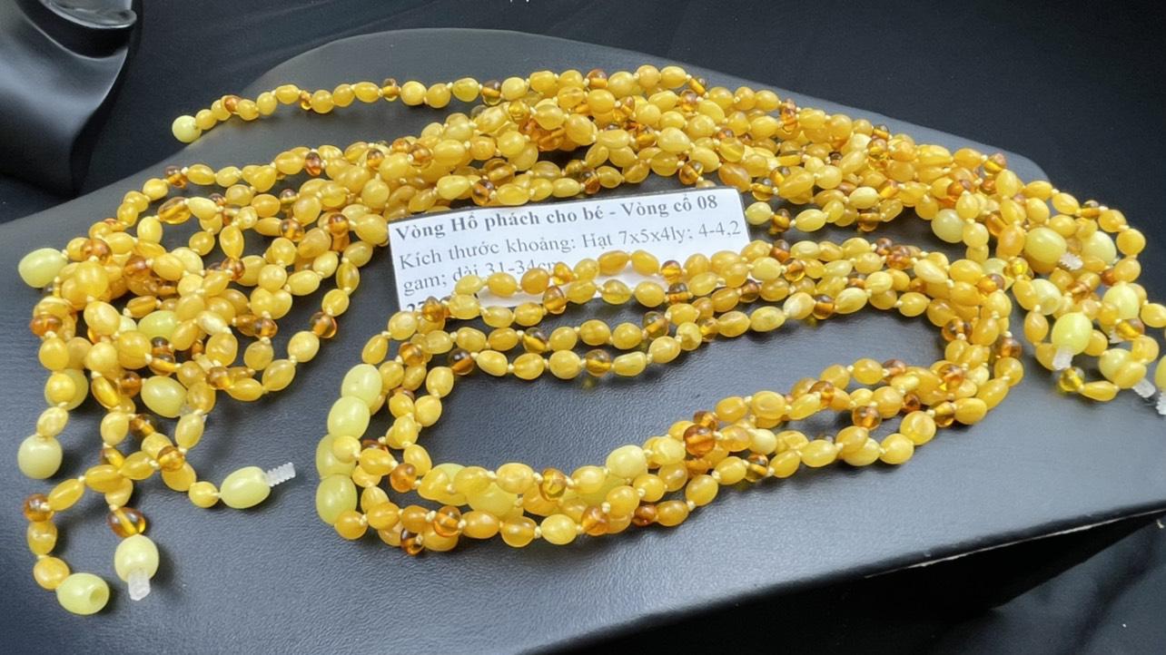 Vòng Hổ phách cho bé - Vòng cổ 08