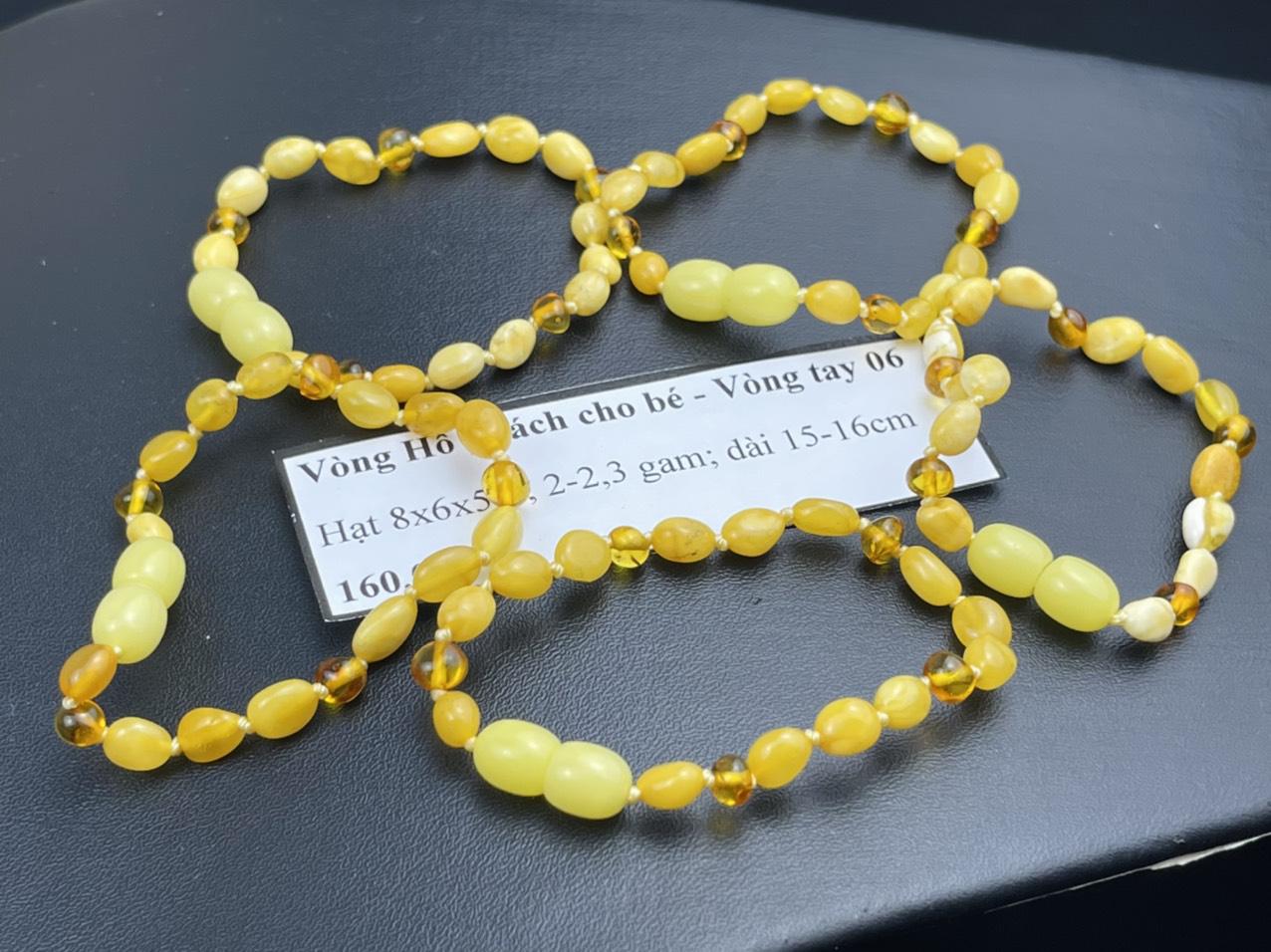 Vòng Hổ phách cho bé - Vòng tay 06