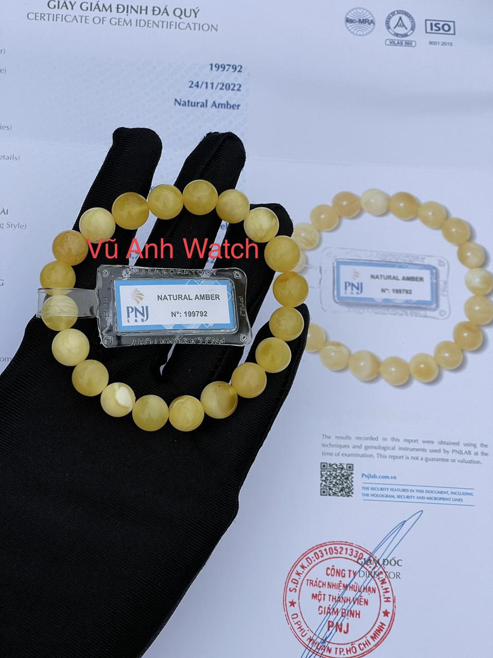 Vòng hổ phách tự nhiên có kiểm định PNJ VHP199792
