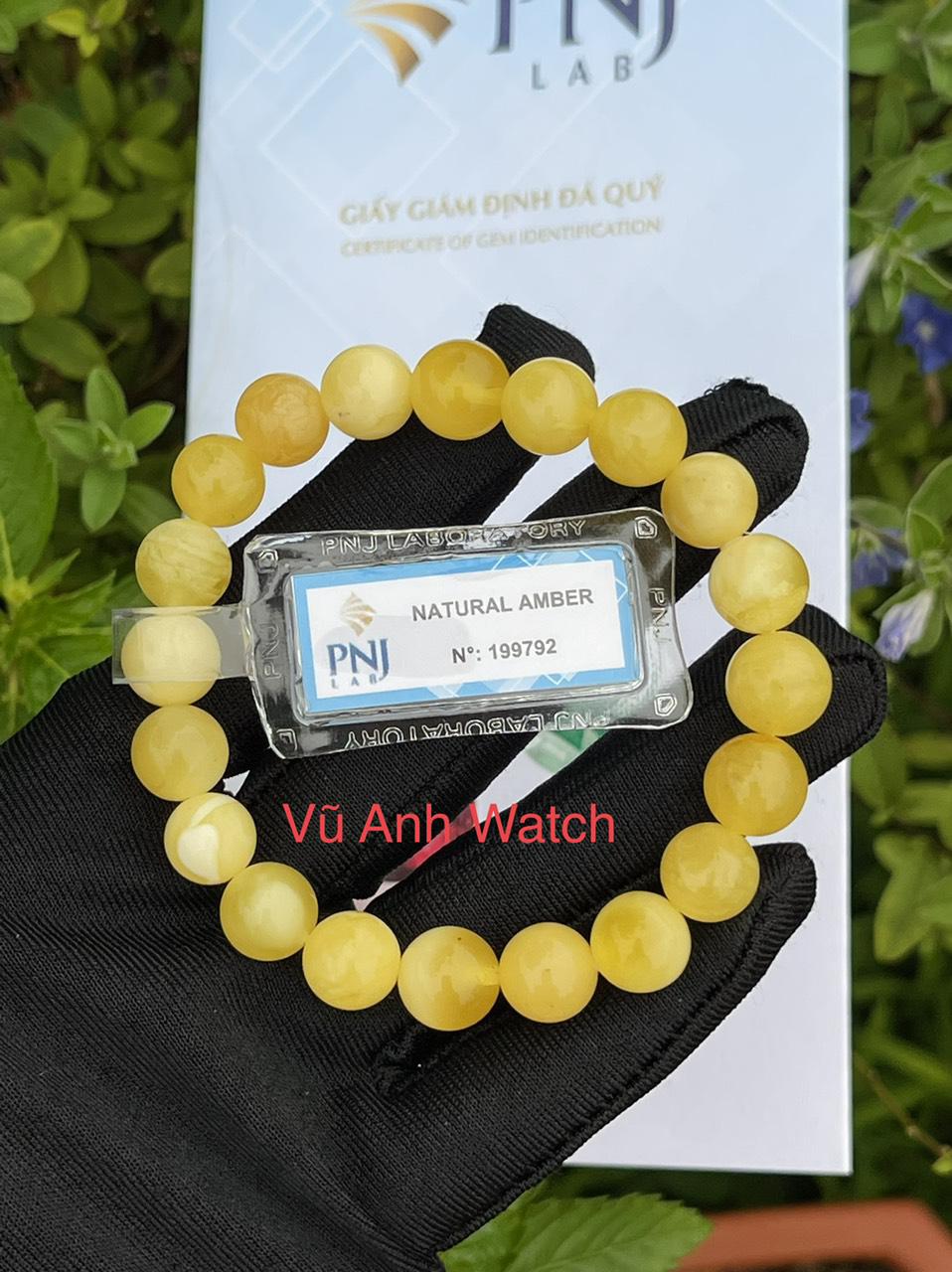 Vòng hổ phách tự nhiên có kiểm định PNJ VHP199792