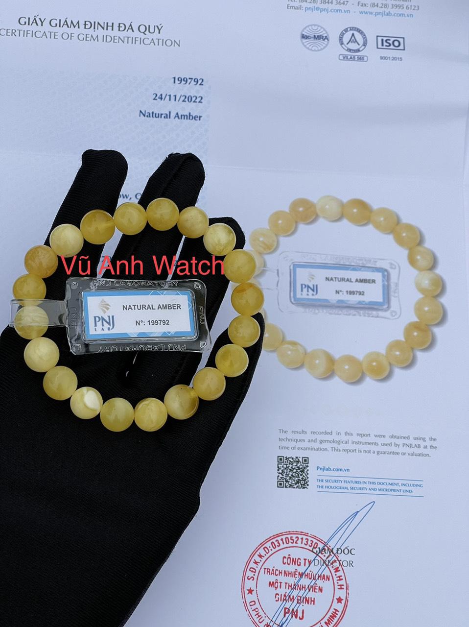 Vòng hổ phách tự nhiên có kiểm định PNJ VHP199792