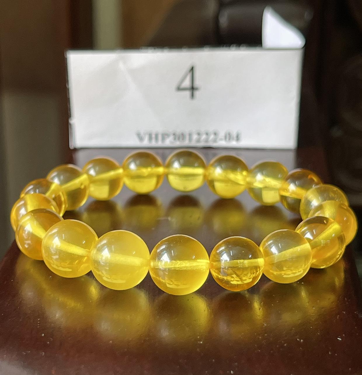 Vòng hổ phách vàng bơ trong suốt chất lượng cao VHP301222-04