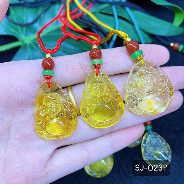 Mặt Phật Di Lạc Hổ Phách Cao Cấp