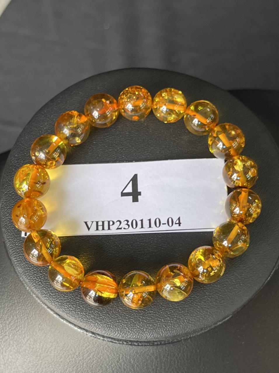 Vòng tay Hổ Phách Nga vàng cam VHP230110-04