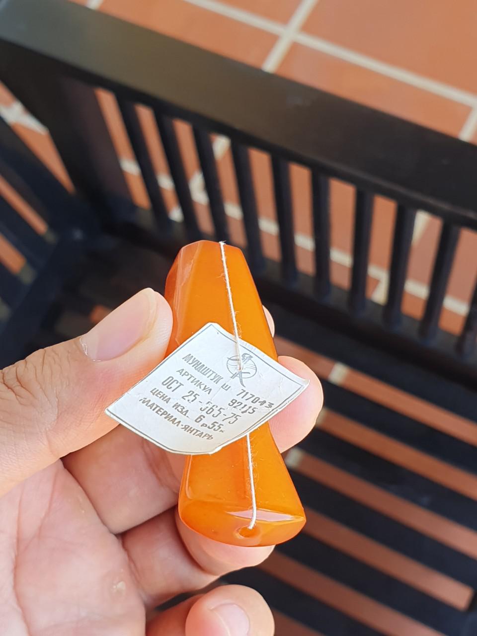 Tẩu Thuốc Hổ Phách Thời Liên Xô – Độc Bản Sưu Tầm Mới Nguyên, Mạ Vàng, Trọng Lượng 12,1g