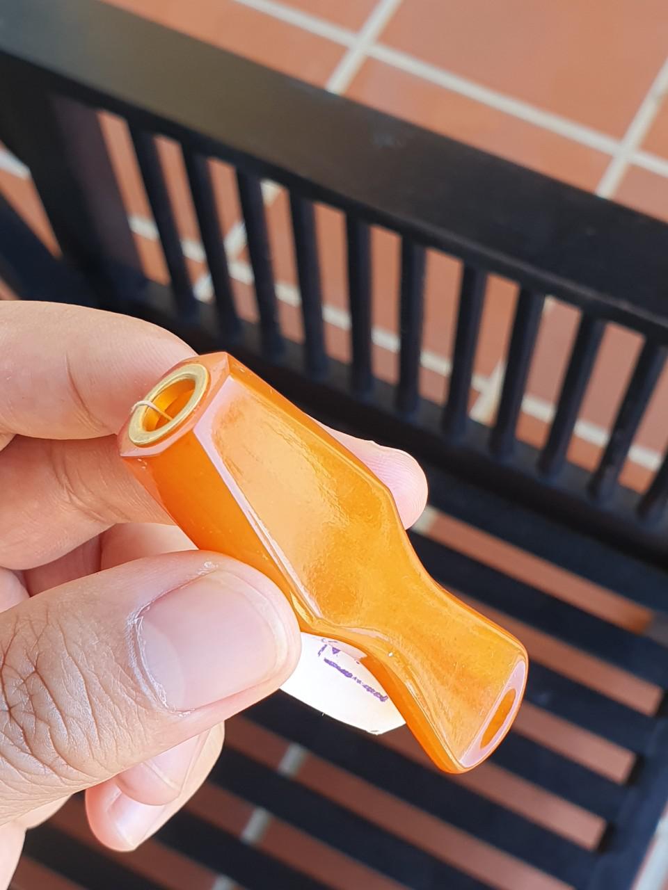 Tẩu Thuốc Hổ Phách Thời Liên Xô – Độc Bản Sưu Tầm Mới Nguyên, Mạ Vàng, Trọng Lượng 12,1g