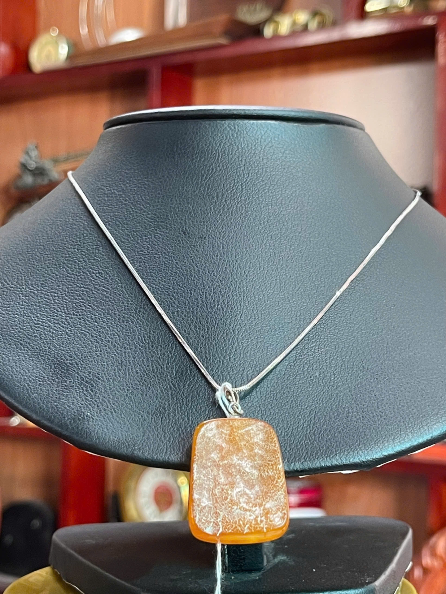 Mặt Hổ Phách Nga Baltic MHP071221-13 4,7g 30x22x8 mm