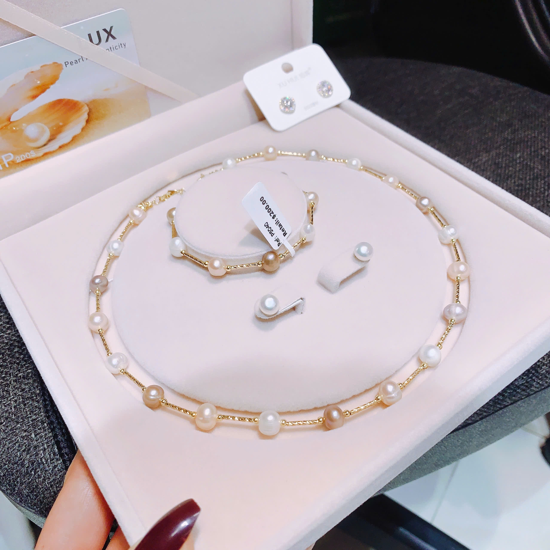 Ngọc Trai Thiên Nhiên Ánh Hồng – Sang Trọng, Tinh Tế, Quý Phái 252NT029