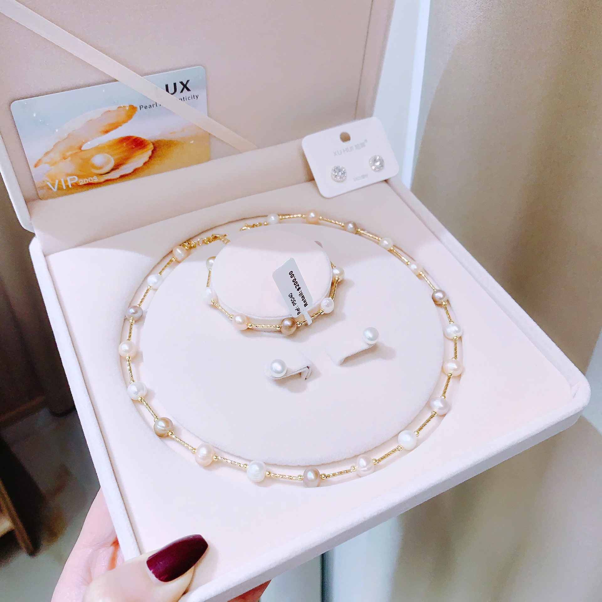 Ngọc Trai Thiên Nhiên Ánh Hồng – Sang Trọng, Tinh Tế, Quý Phái 252NT029