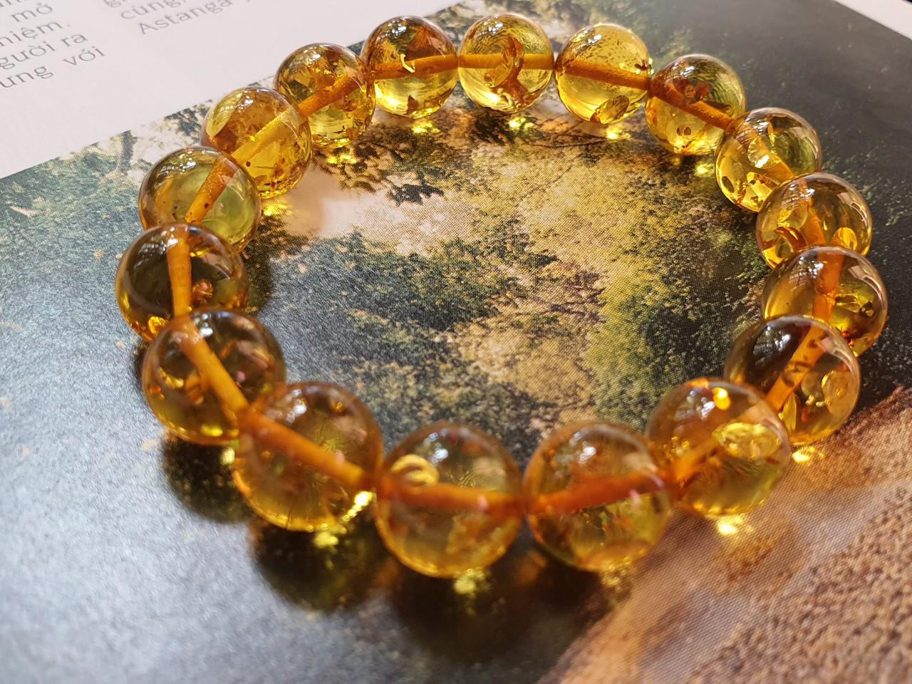 Vòng hổ phách Nga Baltic VHPMS128-03 11ly 12,7g size 16,4