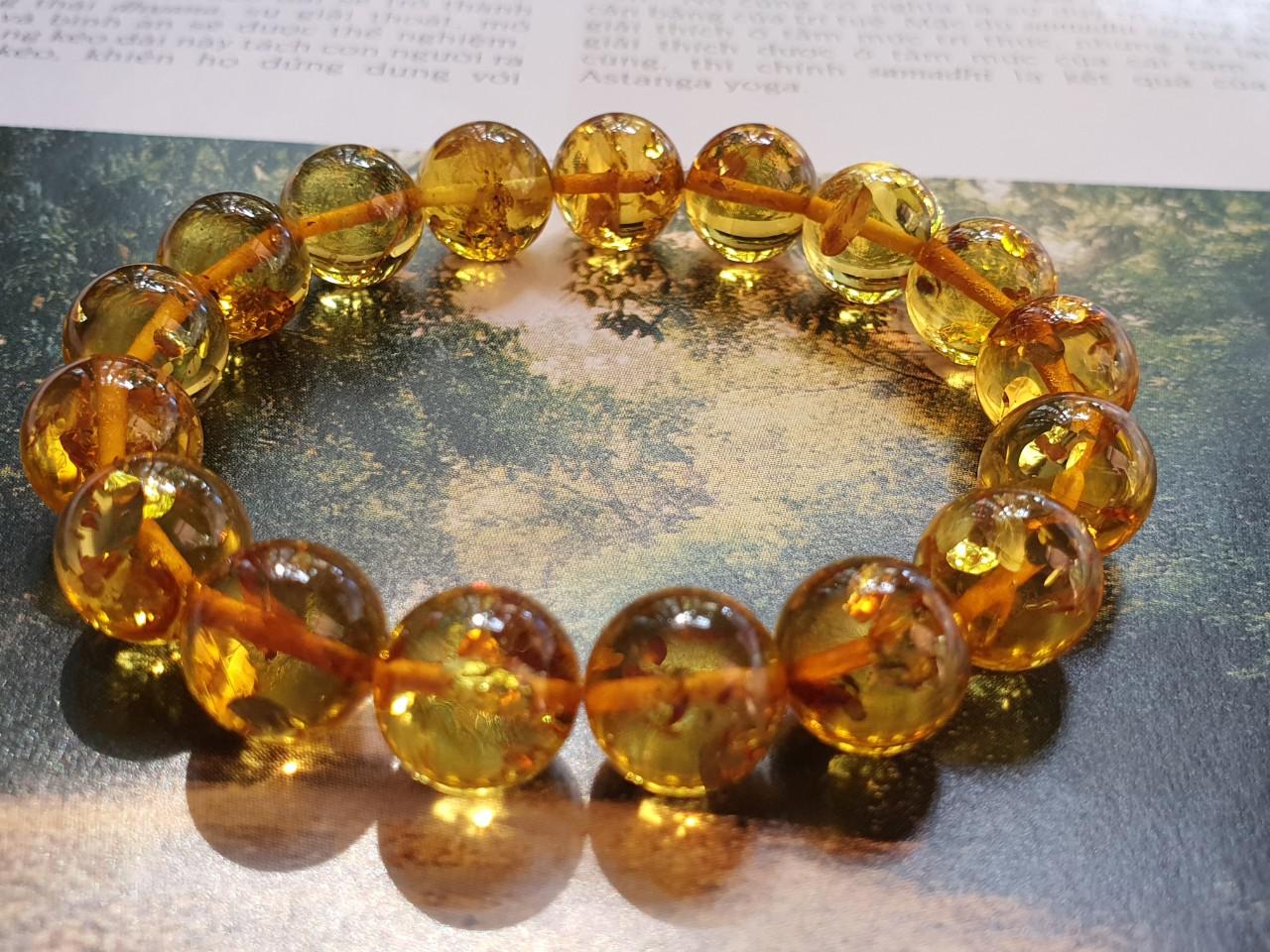 Vòng hổ phách Nga Baltic VHPMS128-03 11ly 12,7g size 16,4