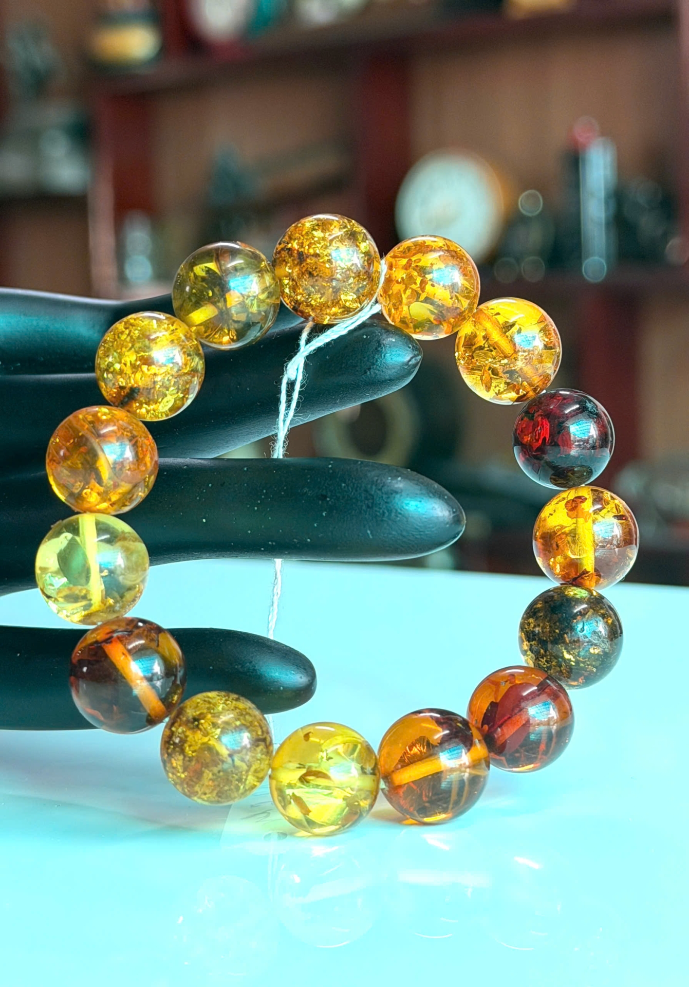 Vòng hổ phách đa sắc màu - Trọn vẹn Ngũ Hành 08072106