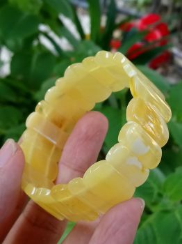 Vòng hổ phách Nga Baltic VHP24920-11 23x3,5ly 16cm 13,8g