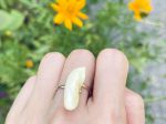 Nhẫn đá hổ phách thô bạc 925 mạ vàng