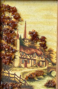 Tranh Hổ Phách Nga - Ngôi nhà nhỏ trên thảo nguyên