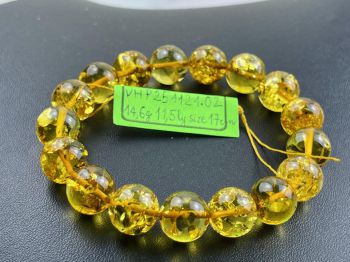 Vòng tay hổ phách VHP251121-02 14,6g 11,5 ly size 17 cm