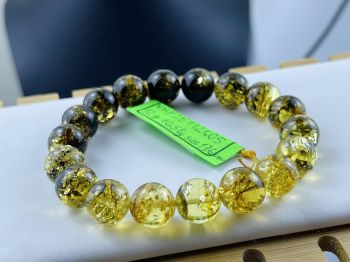 Vòng tay hổ phách VHP251121-05 12g 10,5 ly size 17,6 cm