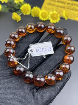 Vòng Hổ Phách Nga tự nhiên VHP030122-03 13,5g 11 ly size 16,3 cm