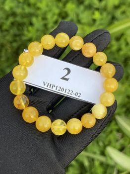 Vòng tay Hổ Phách Baltic tự nhiên vàng bơ đẹp xuất sắc VHP120122-02