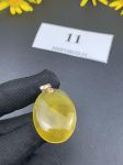 Mặt đá Hổ Phách oval vàng bơ vân đẹp MHP120122-11